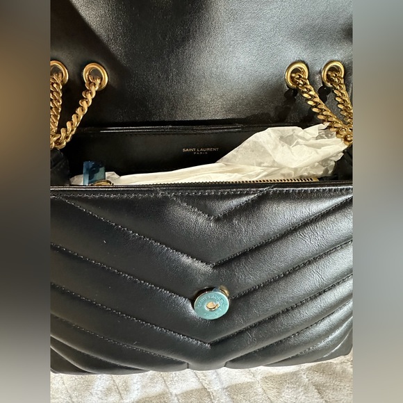 YSL / Saint Laurent Womens Loulou Small Quilted Leather Shoulder Bag - Picture 2 of 3